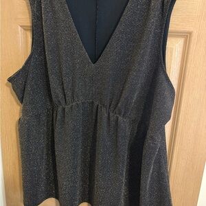 Lane Bryant Shimmering Black and Brown Sleeveless Blouse